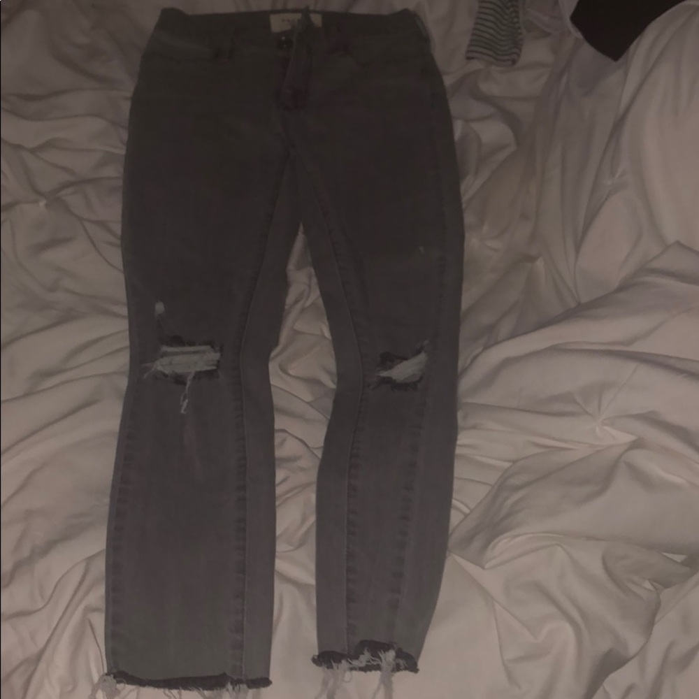 Pacsun Gray Ripped Skinny Jeans